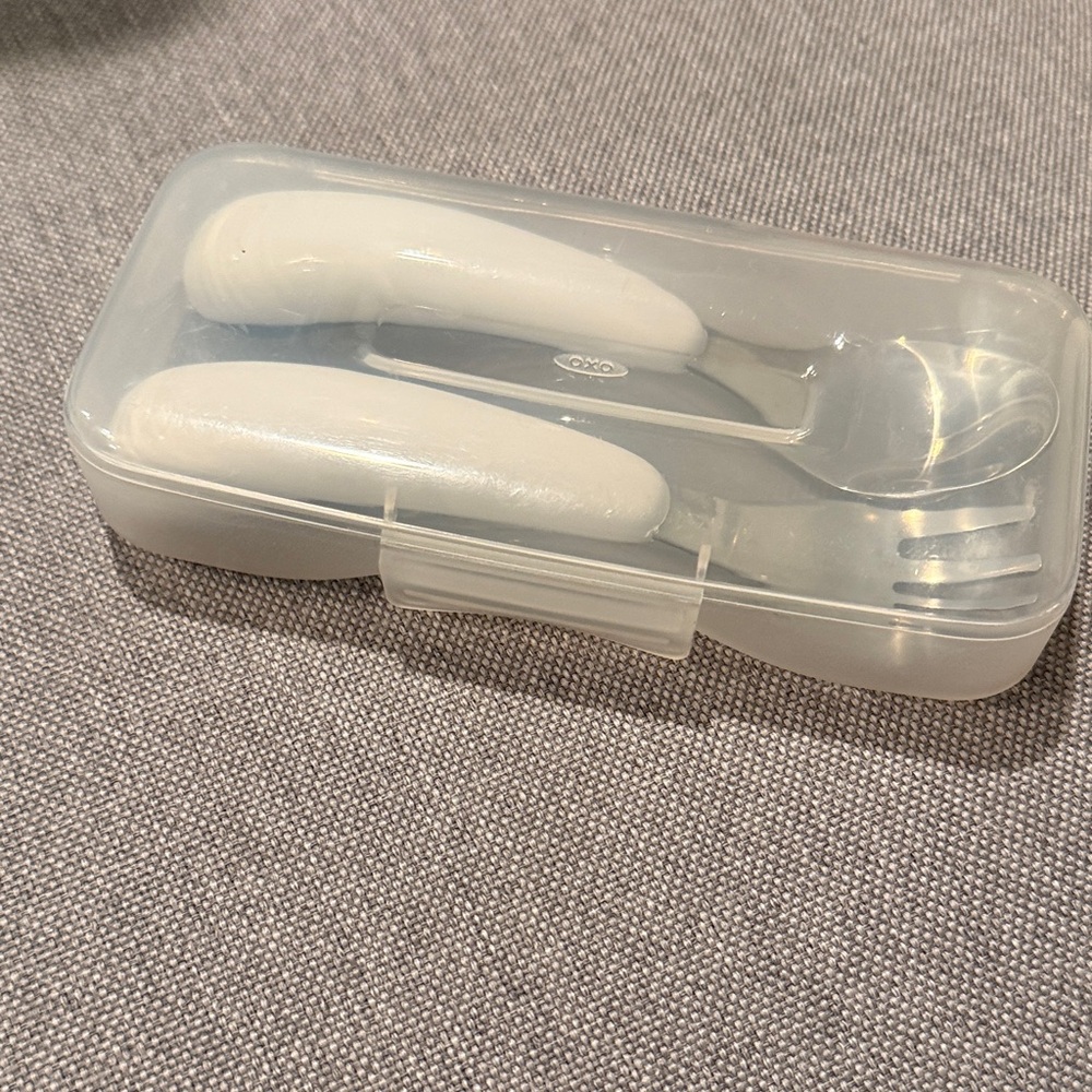 OXO White Infant Utensil Set with Case